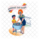 Grilling Food Cooking Motherhood Icon