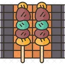 Grilling Barbeque Skewered Icon
