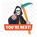 Grim Reaper Pointing Death Icon