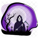 Grim reaper holding a scythe  Icon