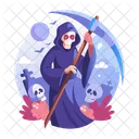 Grim Reaper Skull Character Death Icon