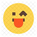 Grin Tongue Wink Wink Face Emoticon Icon