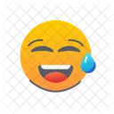 Grinning Sweat Emoji Icon