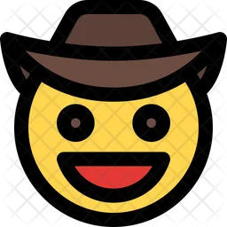 Grinning Cowboy Emoji Icon