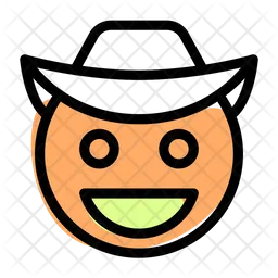 Grinning Cowboy Emoji Icon