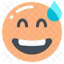 Grinning Face With Sweat Icon