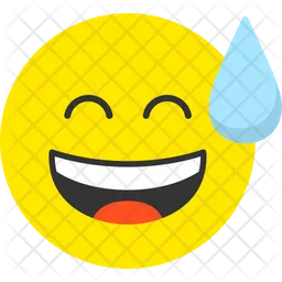 Grinning Face With Sweat Emoji Icon