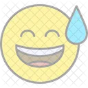 Grinning Face With Sweat  Icon