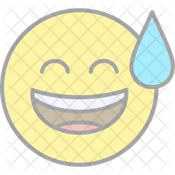 Grinning Face With Sweat Emoji Icon