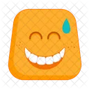 Grinning face with sweat  Icon