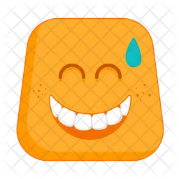 Grinning face with sweat Emoji Icon