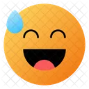 Grinning Face with Sweat  Icon