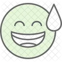 Grinning Face With Sweat  Icon