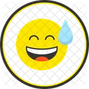 Grinning face with sweat  Icon