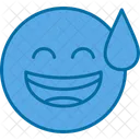 Grinning Face With Sweat  Icon