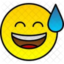Grinning Face With Sweat  Icon