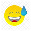 Grinning Face With Sweat  Icon
