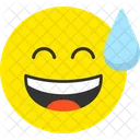 Grinning Face With Sweat  Icon