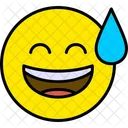 Grinning Face With Sweat  Icon