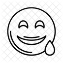 Grinning Face With Sweat  Icon