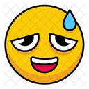 Grinning Face With Sweat  Icon
