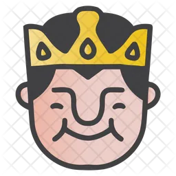 Grinning King Emoji Icon