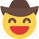 Grinning Smiling Eyes Cowboy Icon