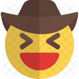 Grinning Squinting Cowboy Emoji Icon