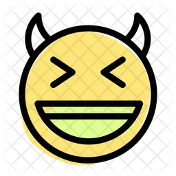 Grinning Squinting Devil Emoji Icon