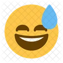 Grinning Sweating Face Emoji  Icon