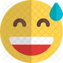 Grinning With Sweat Icon