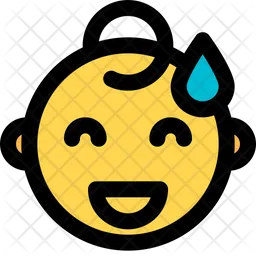 Grinning With Sweat Baby Emoji Icon