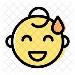 Grinning With Sweat Baby Emoji Icon