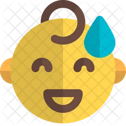 땀 흘리며 웃어 자기야 Emoji 아이콘