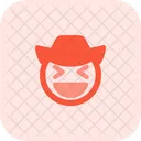 Grinsender Schielender Cowboy Symbol