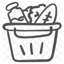 Groceries Supermarket Shopping Basket Icon