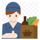 Grocery Delivery Man Icon