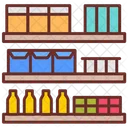 Grocery Shelves Canned Goods Beverages Icon