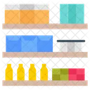 Grocery Shelves Canned Goods Beverages Icon