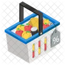 Grocery Shopping Grocery Buying Fruit Bucket Icon