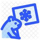 Groundhog Day Groundhog Holding Flag Snow Icon