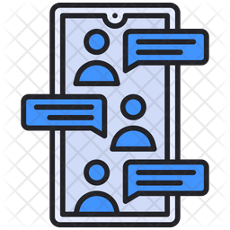 Group Chat Icon - Download in Colored Outline Style
