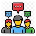 Group Discussion Speech Bubbles Coworkers Consulting Icon