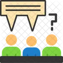 Group Of People With Speech Bubbles For Discussions Group Discussion Communication Icon