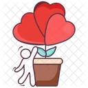 Growing Love Love Flower Love Plant Icon