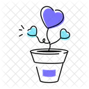 Growing Love Heart Flowers Love Plant Icon