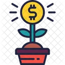 Growth Money Coin Icon