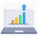 Growth Laptop Sales Marketing Icon