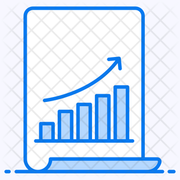 Growth Chart Icon - Download in Colored Outline Style