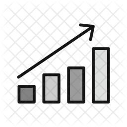 Growth Chart Icon - Download in Colored Outline Style